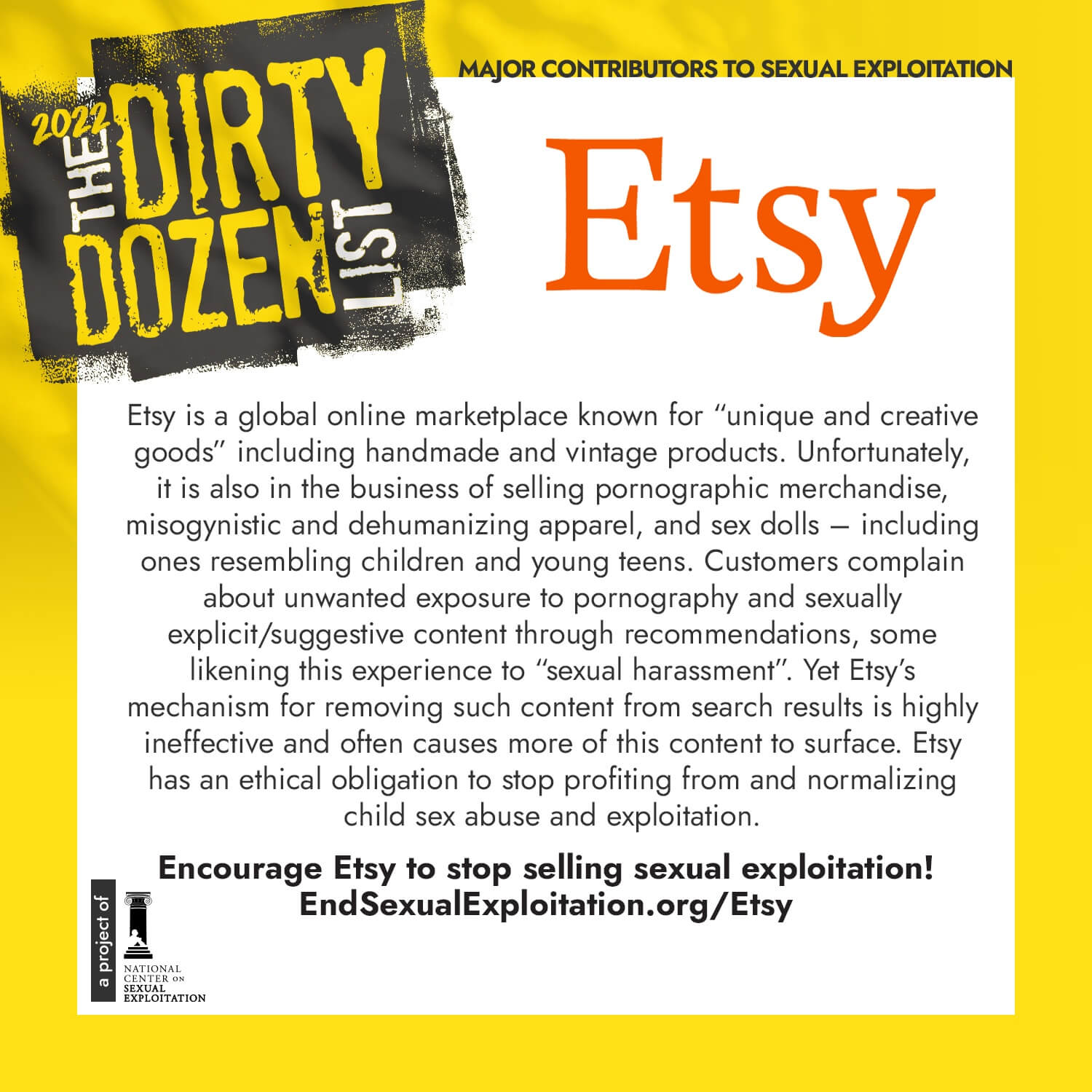 Dirty Dozen List 2022 Etsy